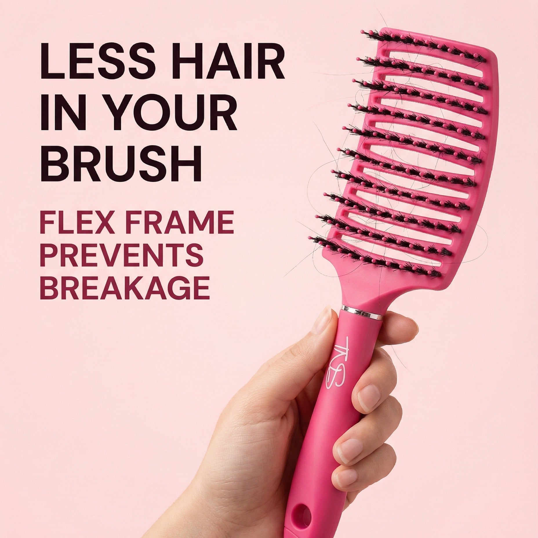 TNS Flexi Brush Pink — Flexible Detangling Brush | TNS Hair