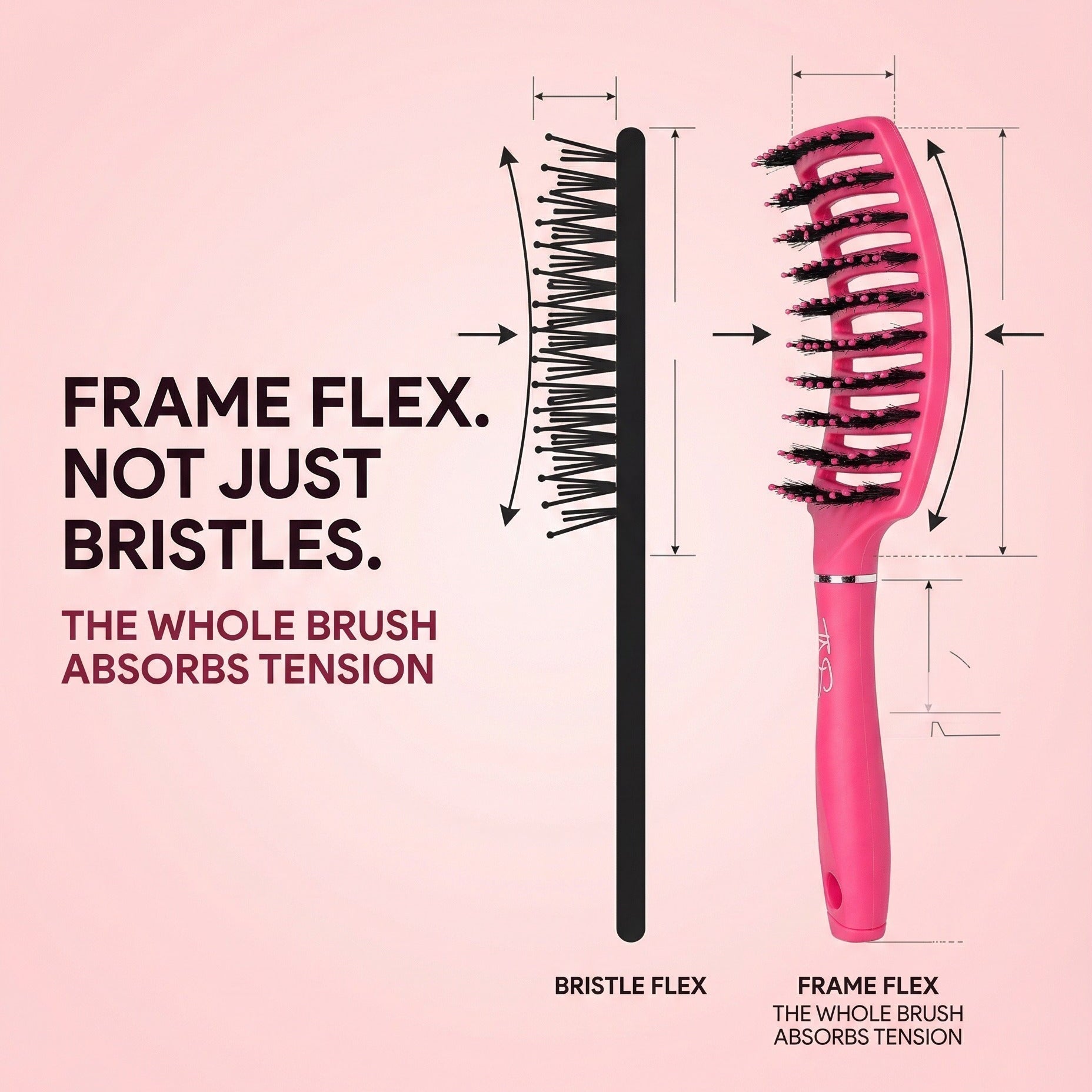 TNS Flexi Brush vented flex-frame detail
